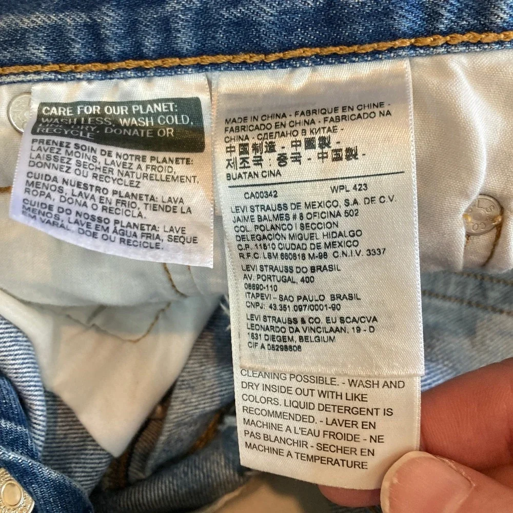 Levis Premium 501 Cut Off‎ Denim Shorts Women 26 Button Fly Big E